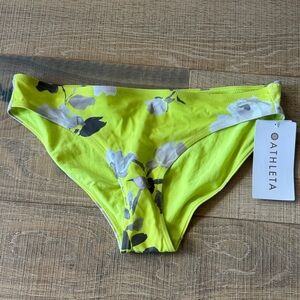 Athleta gardenia mid rise Yellow Floral Bikini Bottom NWT M